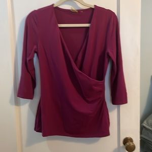 Athleta Wrap 1/2 Sleeve Athletic Top